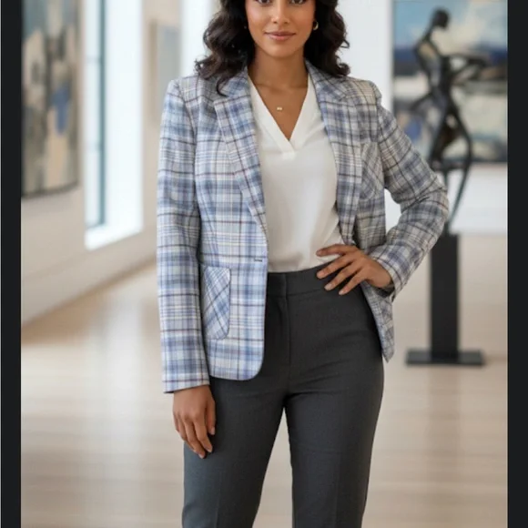 Vtg Pendleton Pure Virgin Wool Plaid Blazer - Old Money Dark Academia - Size 10 - Picture 5 of 10